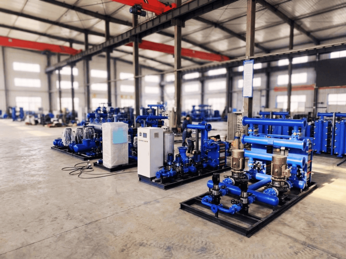 Advanced skid-mounted heat exchange stations with PLC controls