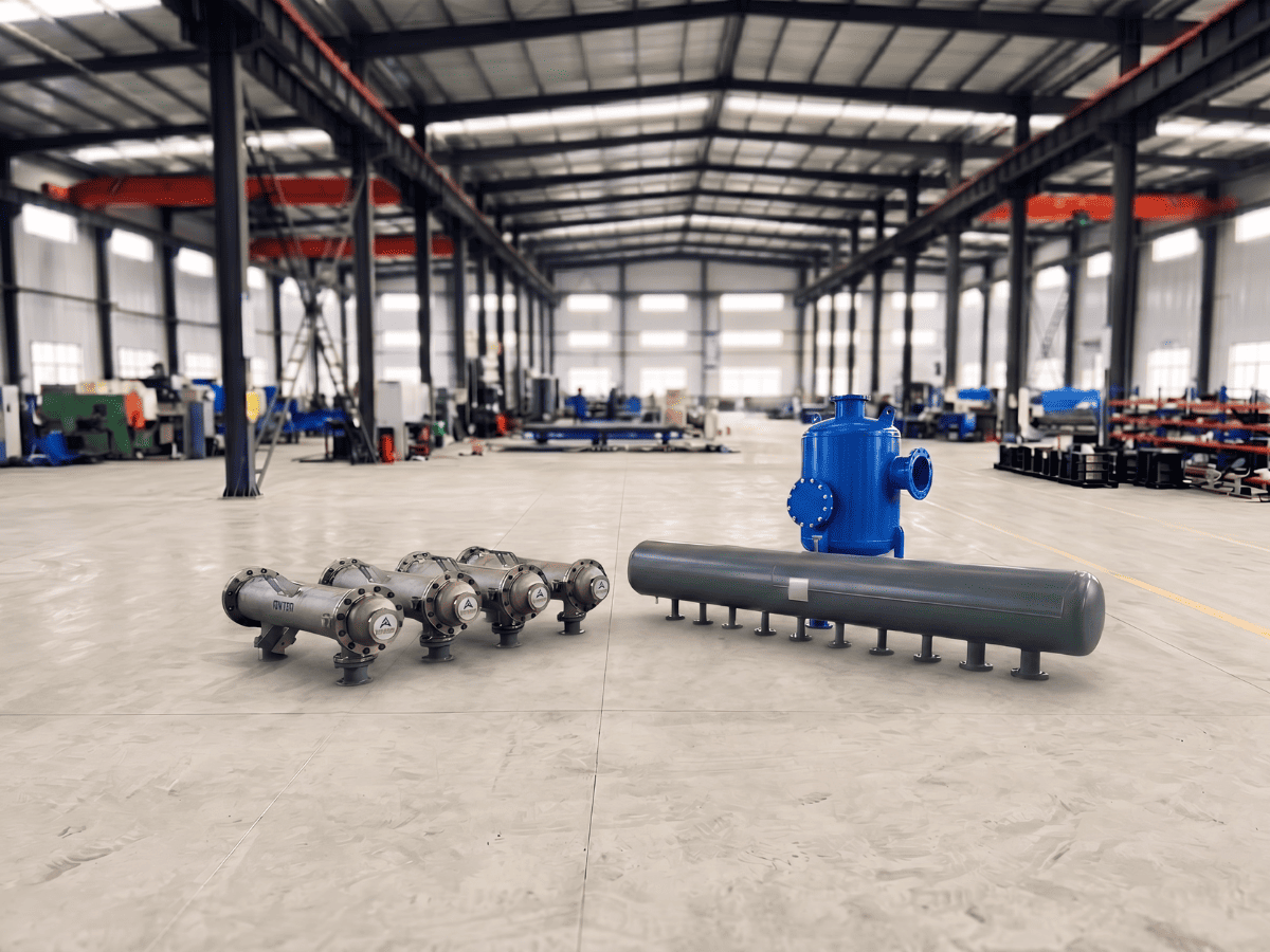 Hengxin heat exchanger system accessories including hydrocyclone separators and manifolds
