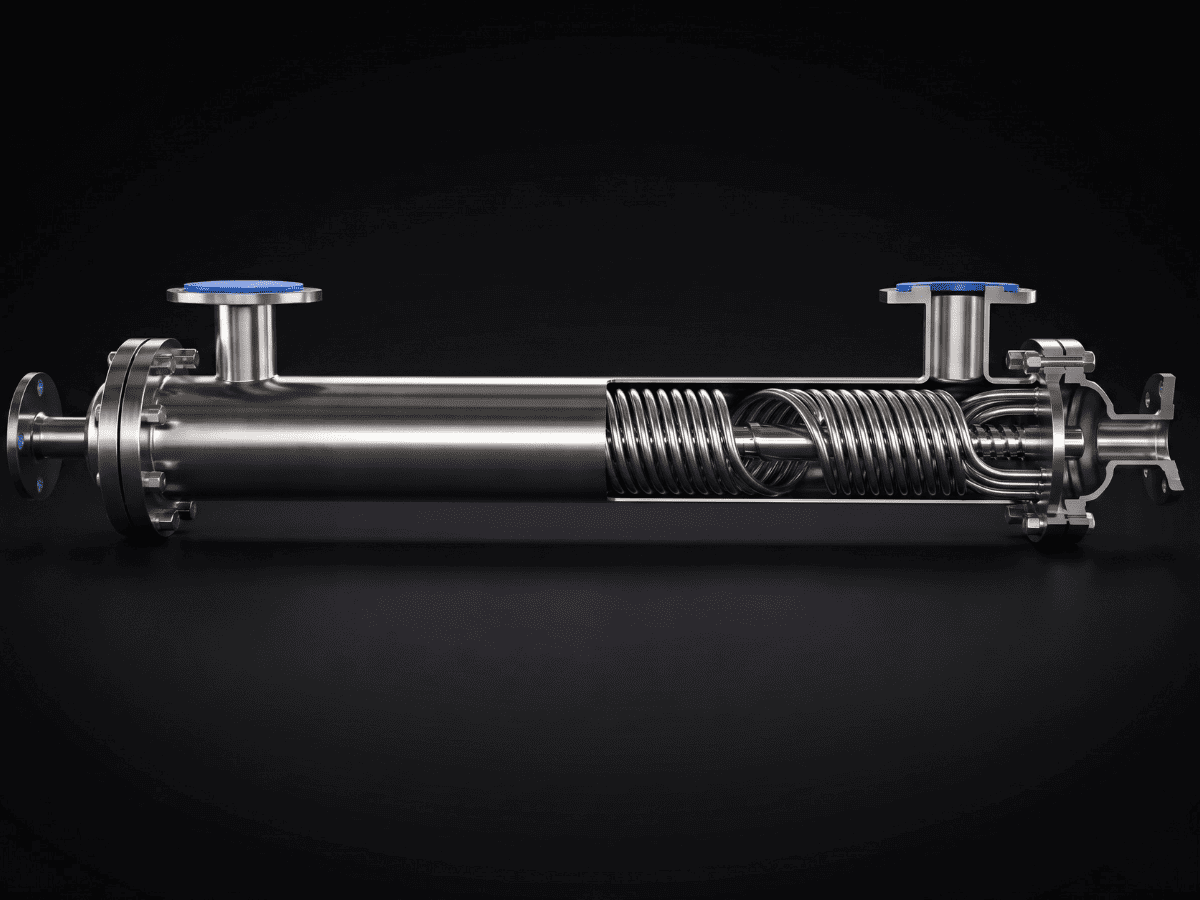 "Prince of Steam" spiral wound heat exchanger with 203°C and 1.6MPa design.