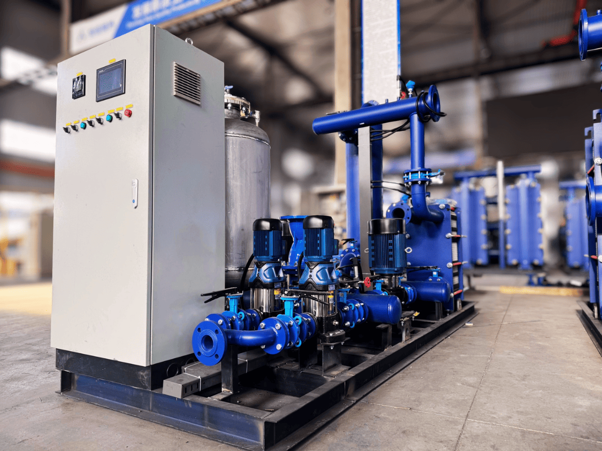 Unattended steam-water heat exchange station