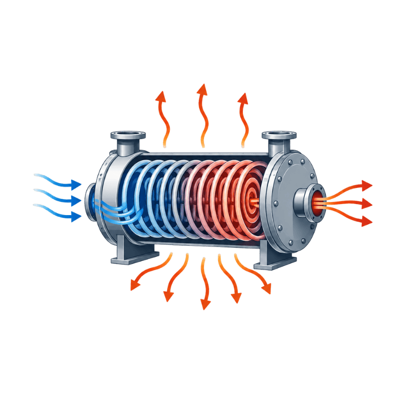 High heat transfer efficiency icon for spiral wound tube heat exchanger