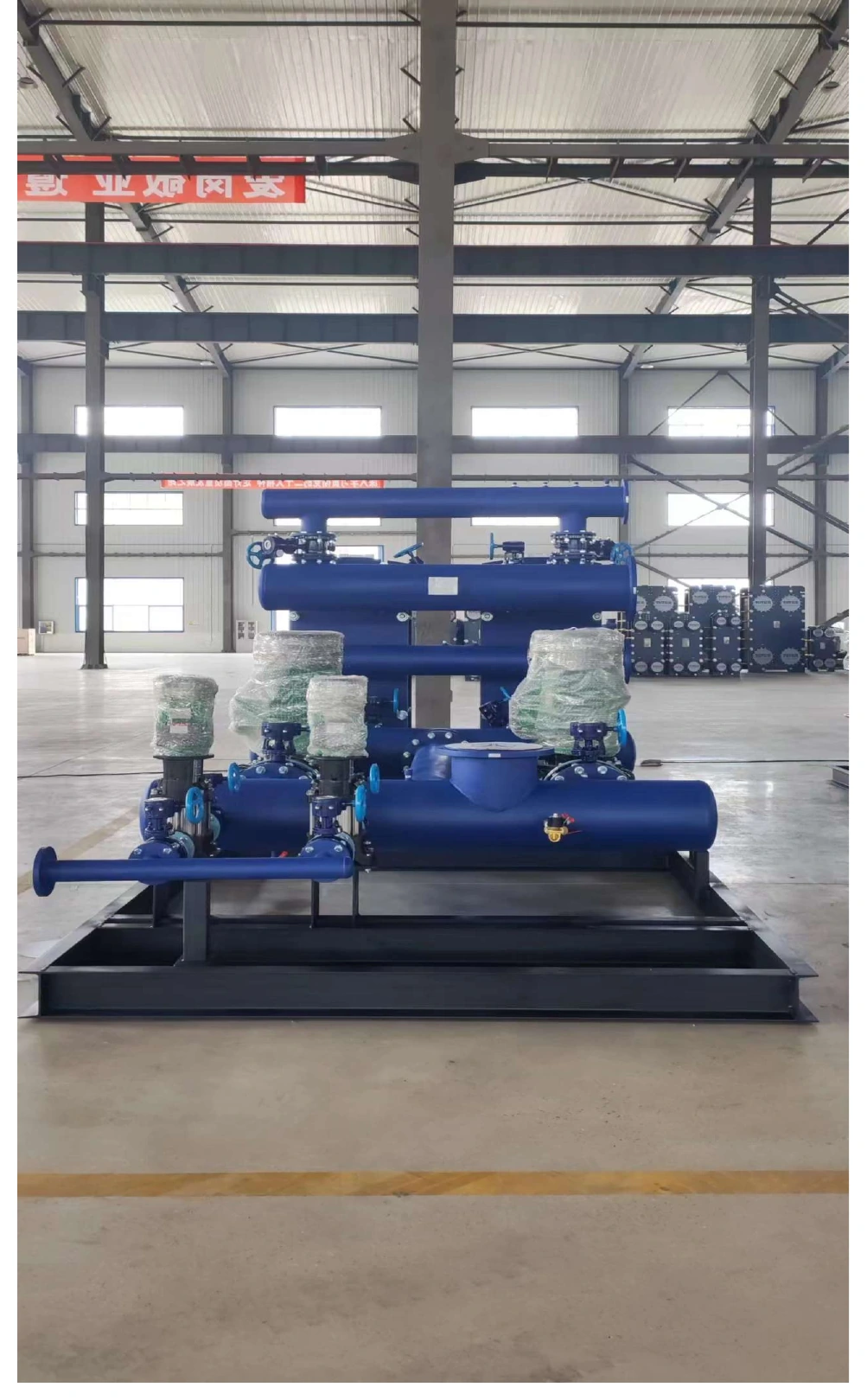 Water to water heat exchange station equipment in Hengxin workshop