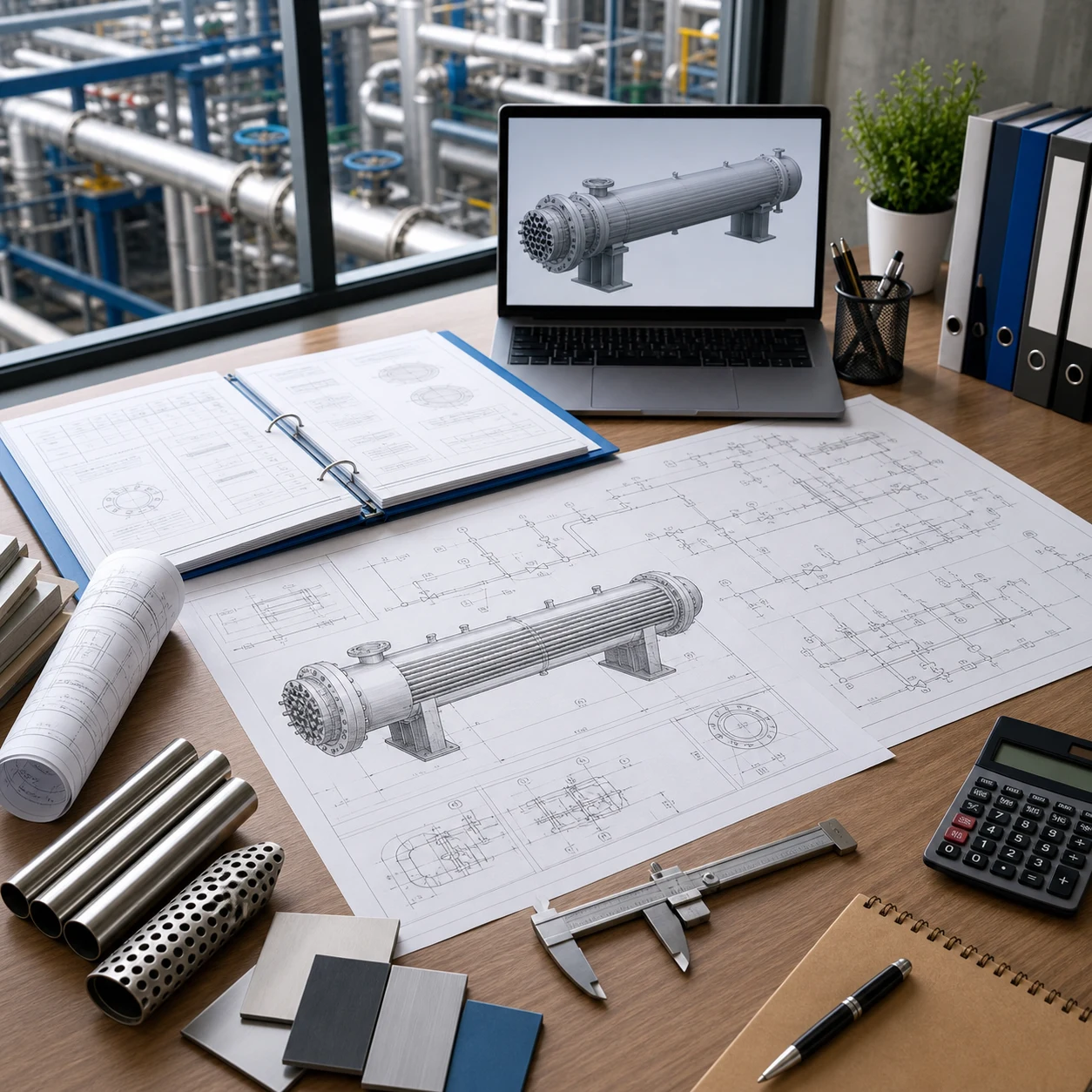Engineering selection review for district heating heat exchanger drawings data sheets and tube bundle layout