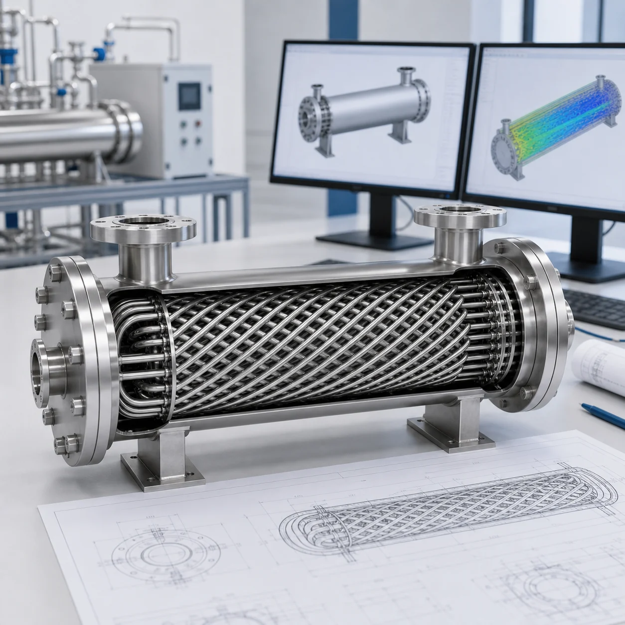 Engineering selection and thermal design workflow for a spiral wound tube heat exchanger